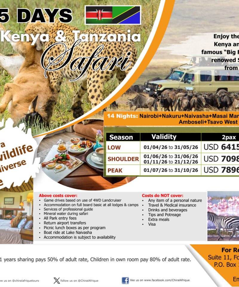 -Days-Kenya-Tanzania-Safari-Poster