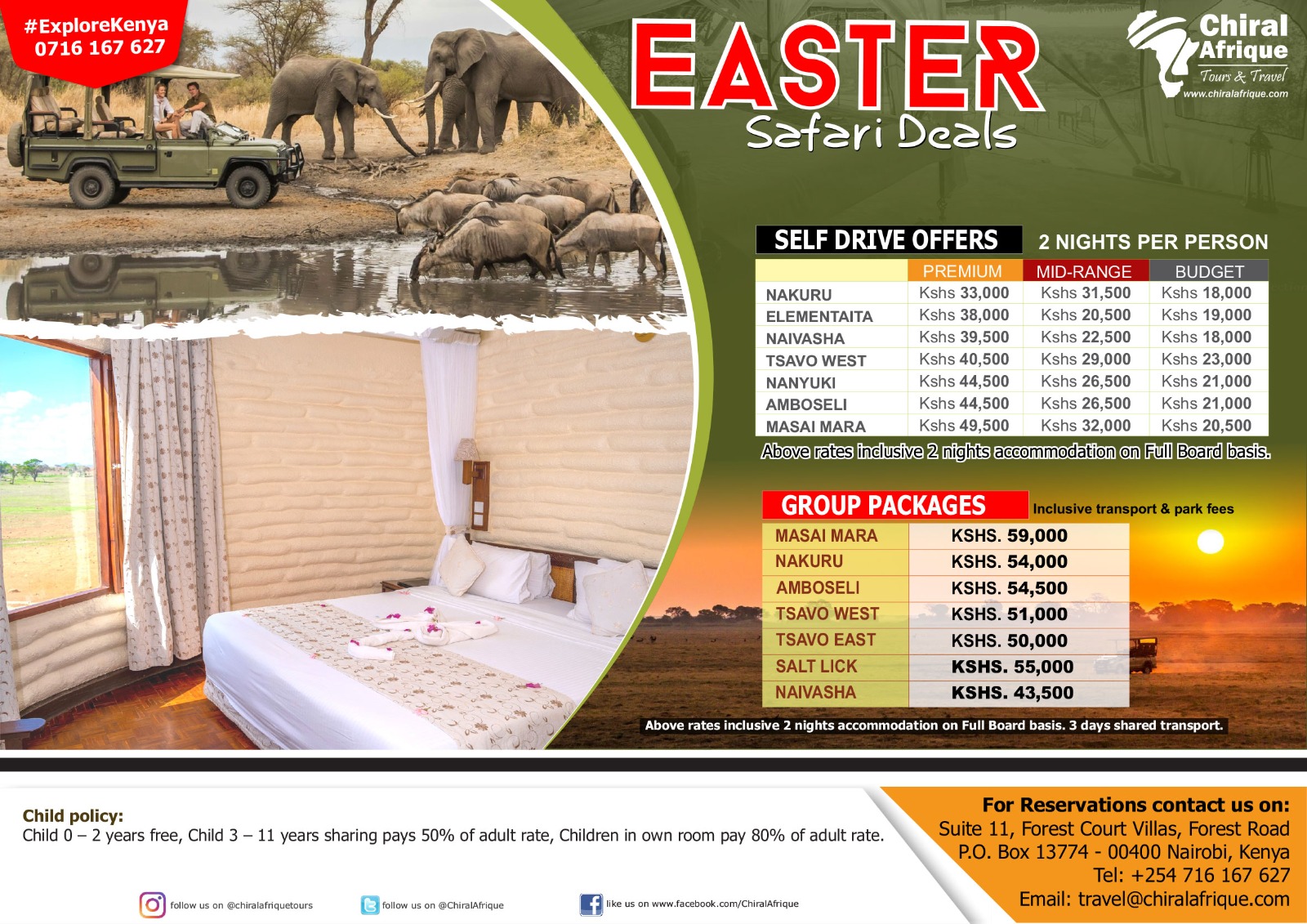Easter safari deals