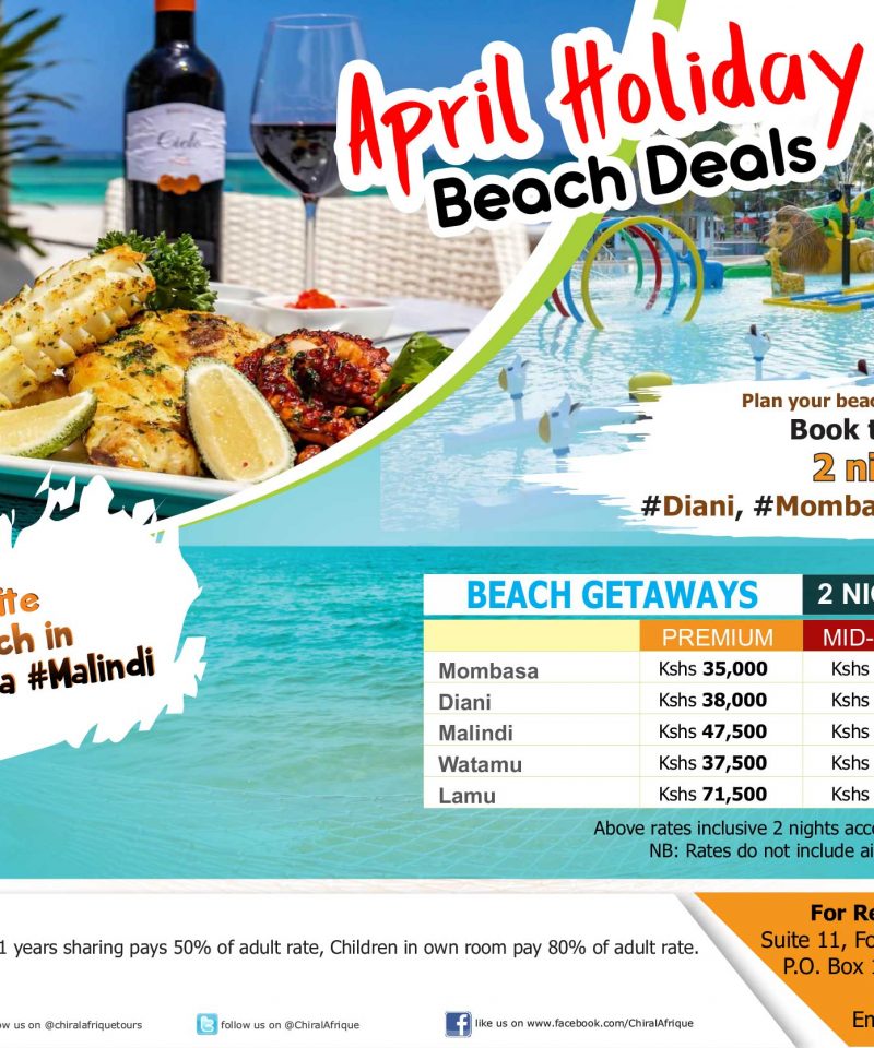 Experience our amazing April holiday beach deals. Soak in the sun and sample the white powdersoft beach to enjoy the perfect April Holiday Beach relaxation this low season.