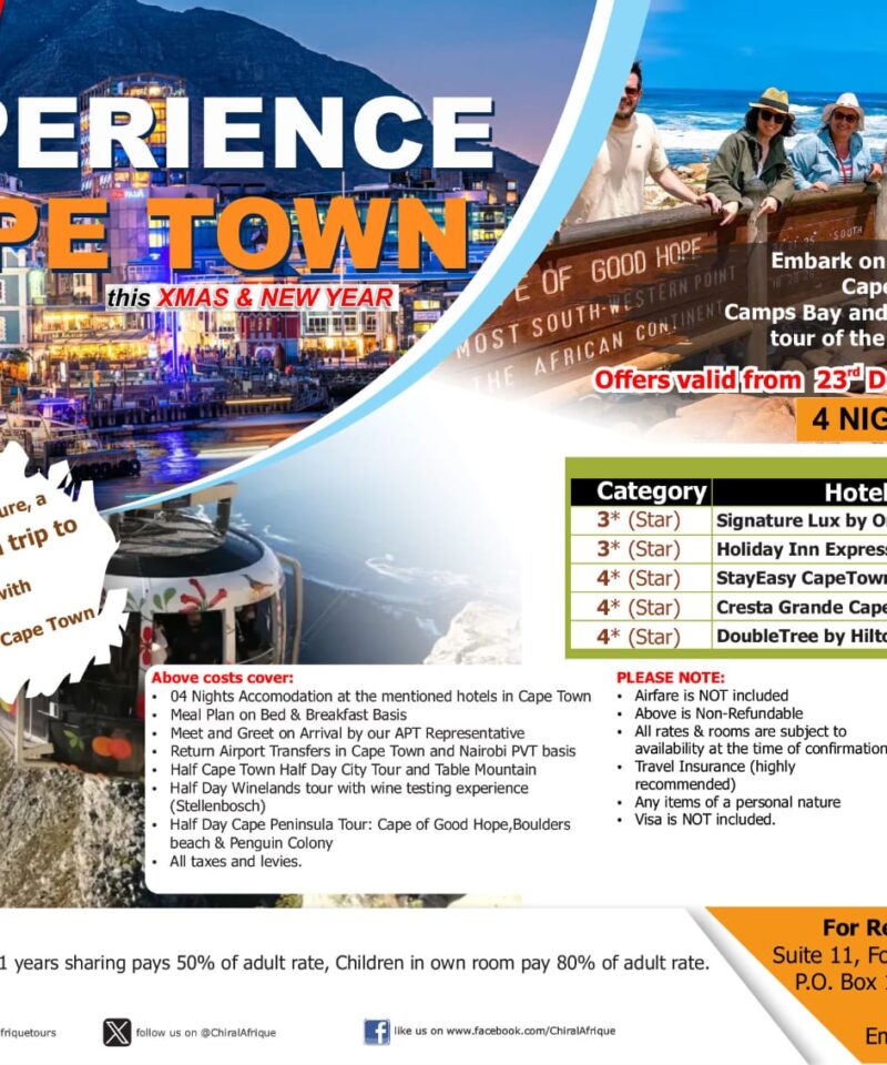 Enjoy 7 wonders of nature, sweeping views of Cape Town city and a trip to Table mountain