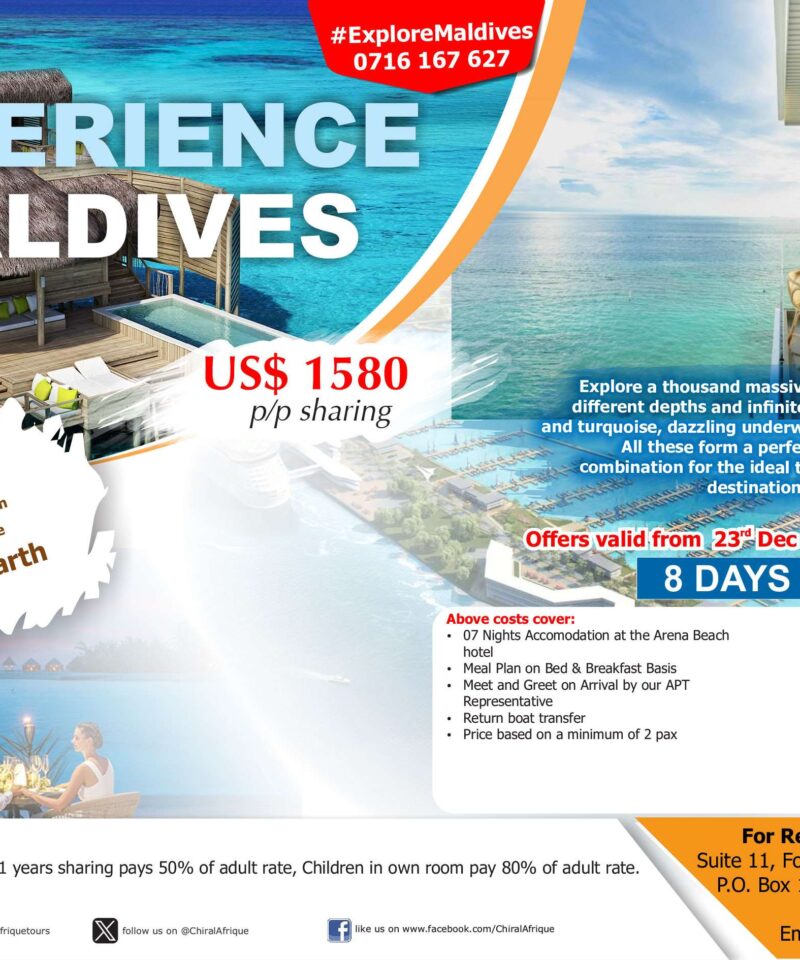 Experience Sun, Sand and the blue turquoise waters of the Maldives