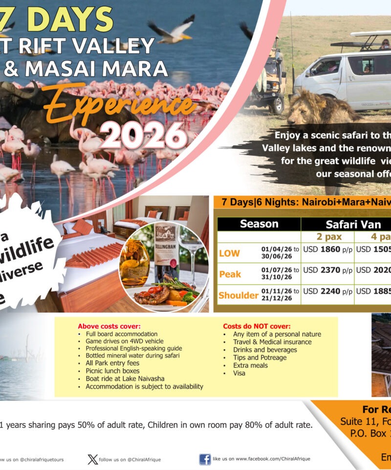 7 Days Great Rift Valley Lakes and Masai Mara Experience